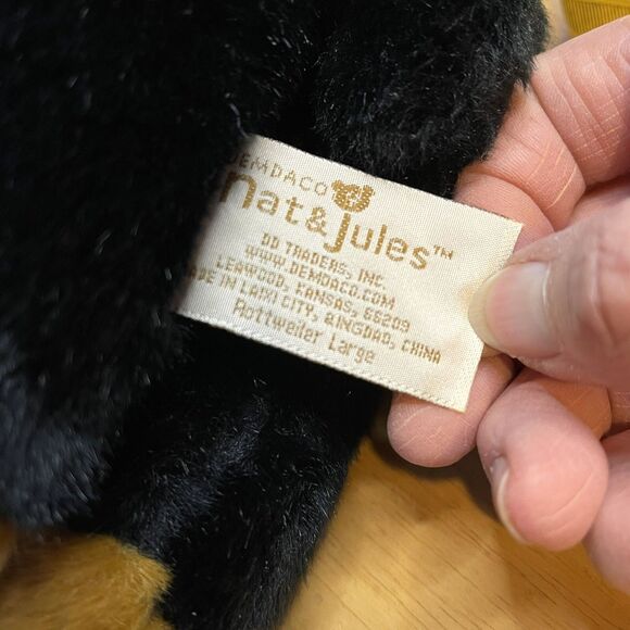 Demdaco Nat & Jules Black Rottweiller Tag Says Large Dog Pet 11” Long 2011 EUC - Picture 13 of 13